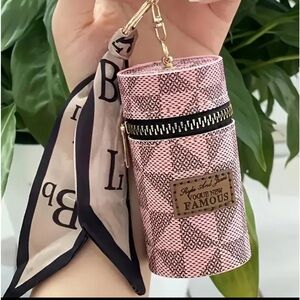 ‼️🔥Mini Coin Purse w/scarf decor, Zipper Closure, portable lipstick bag
